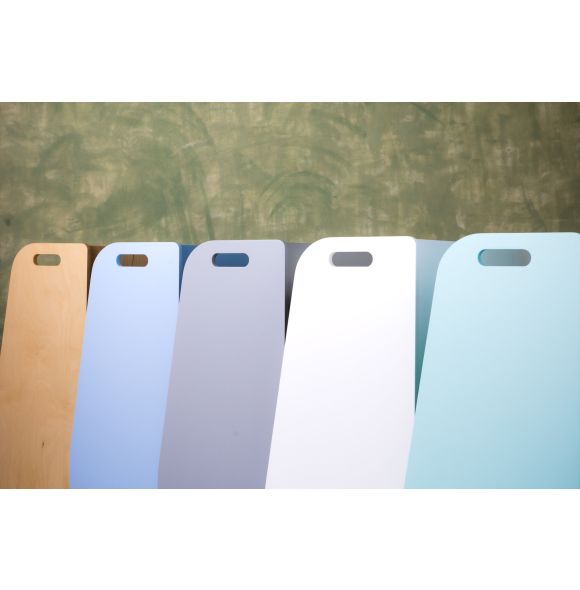 Regał końcowy wysoki, niebieski